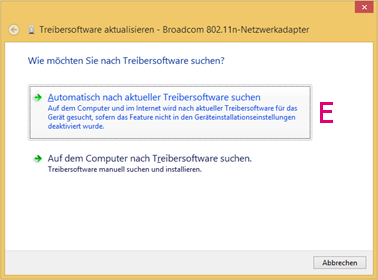 Windows 8: "Automatisch nach aktueller Treibersoftware suchen"