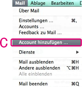 Apple Mail: Account hinzufügen...